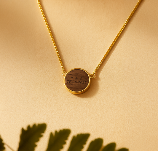 Collar círculo / Nogal