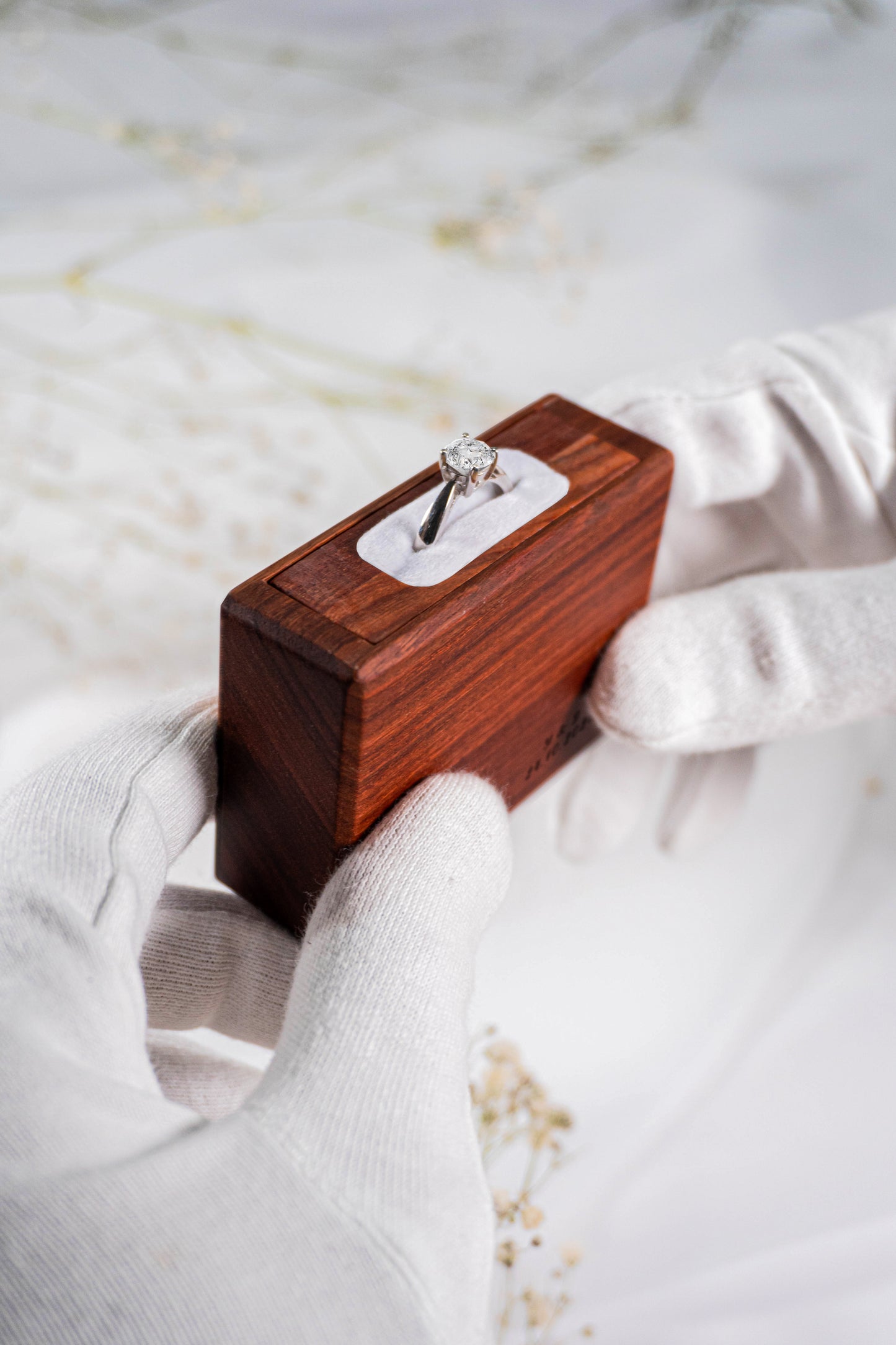 Engagement Ring Box - Mahogany