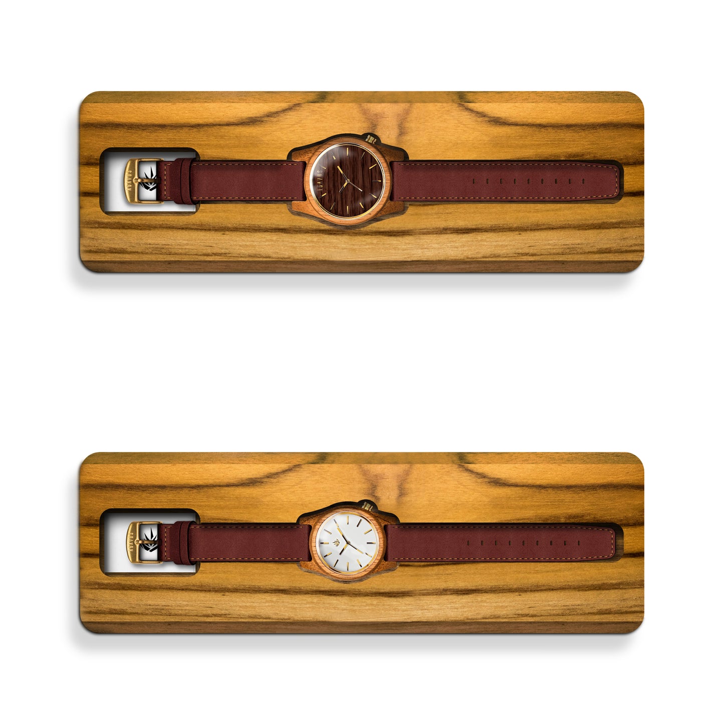 Pareja Línea Agavia 37mm y 44mm (Sapeli) - Caoba