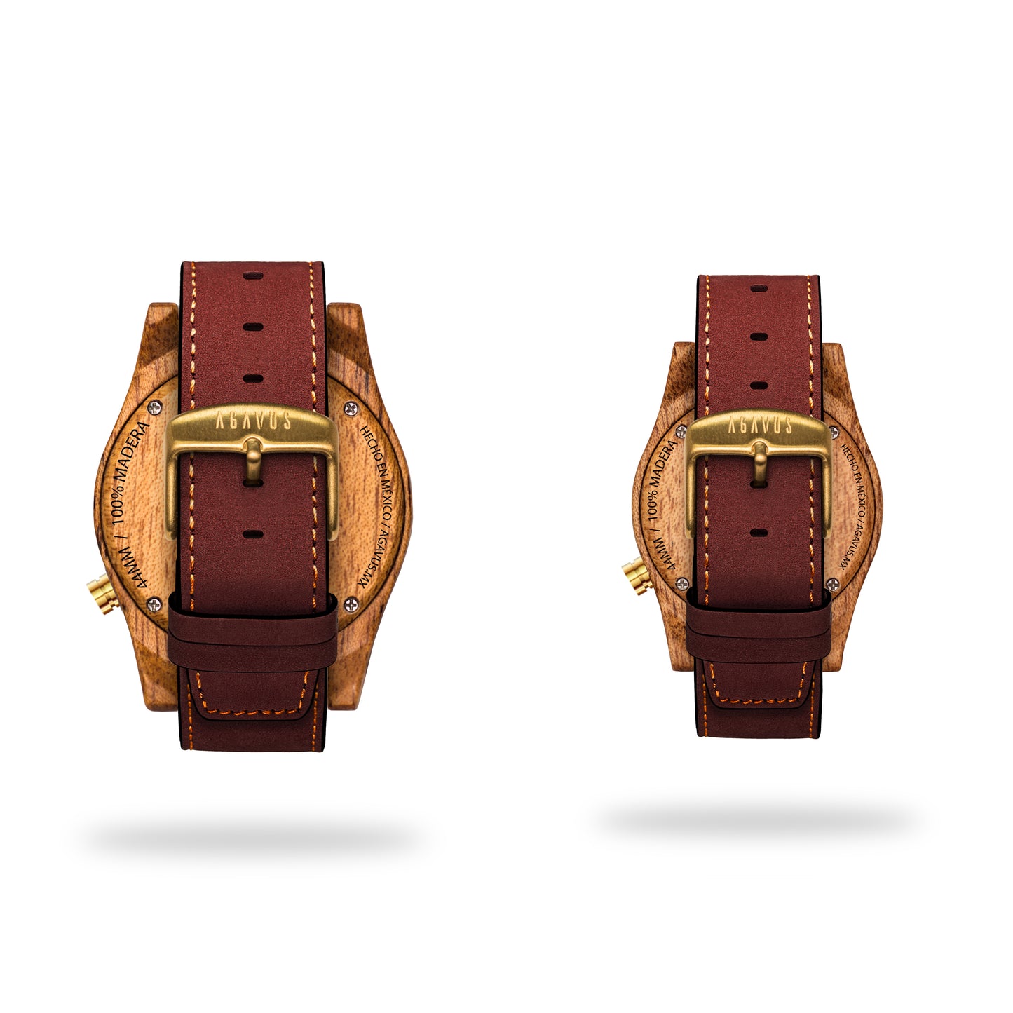Pareja Línea Agavia 37mm y 44mm (Sapeli) - Caoba