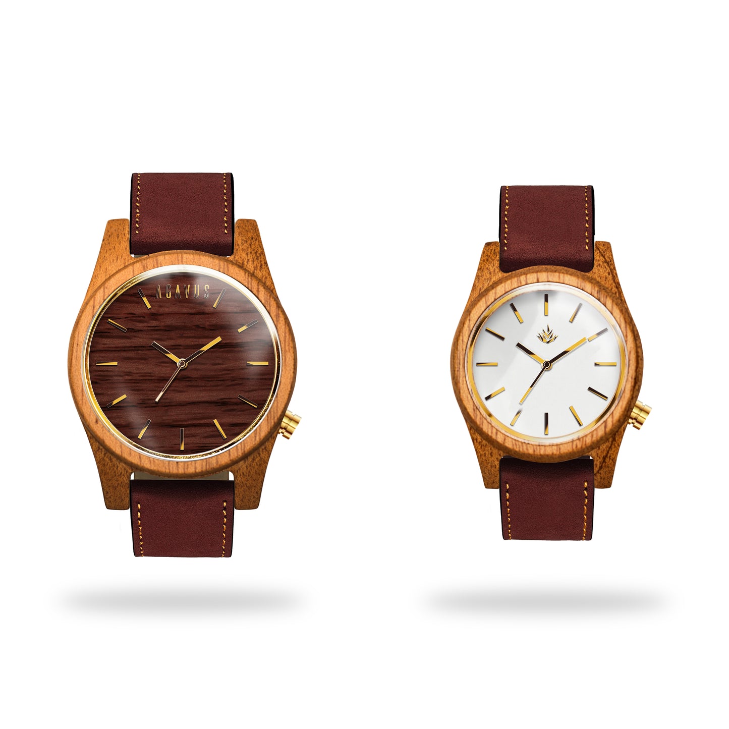 Pareja Línea Agavia 37mm y 44mm (Sapeli) - Caoba