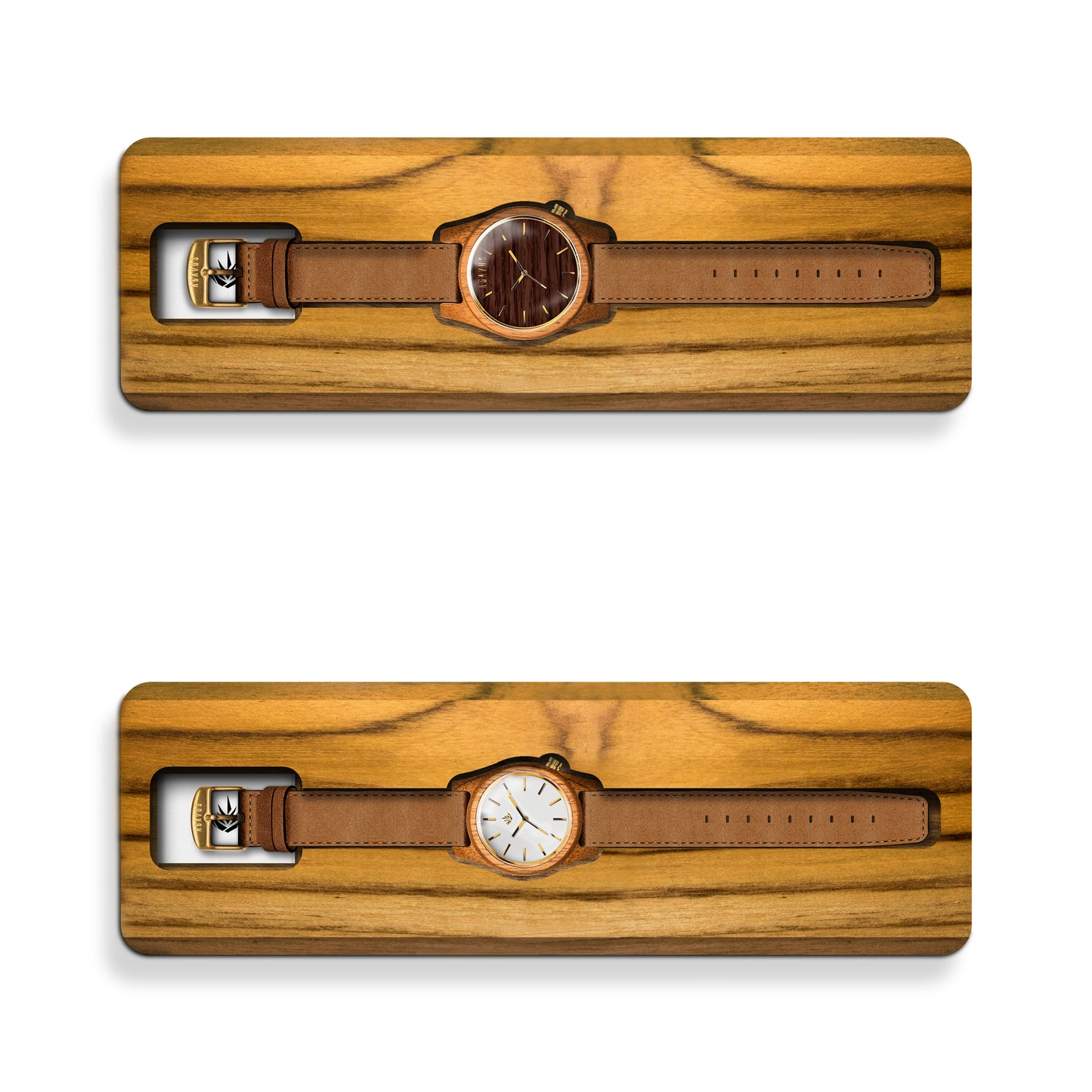 Pareja Línea Agavia 37mm y 44mm (Sapeli) - Caoba