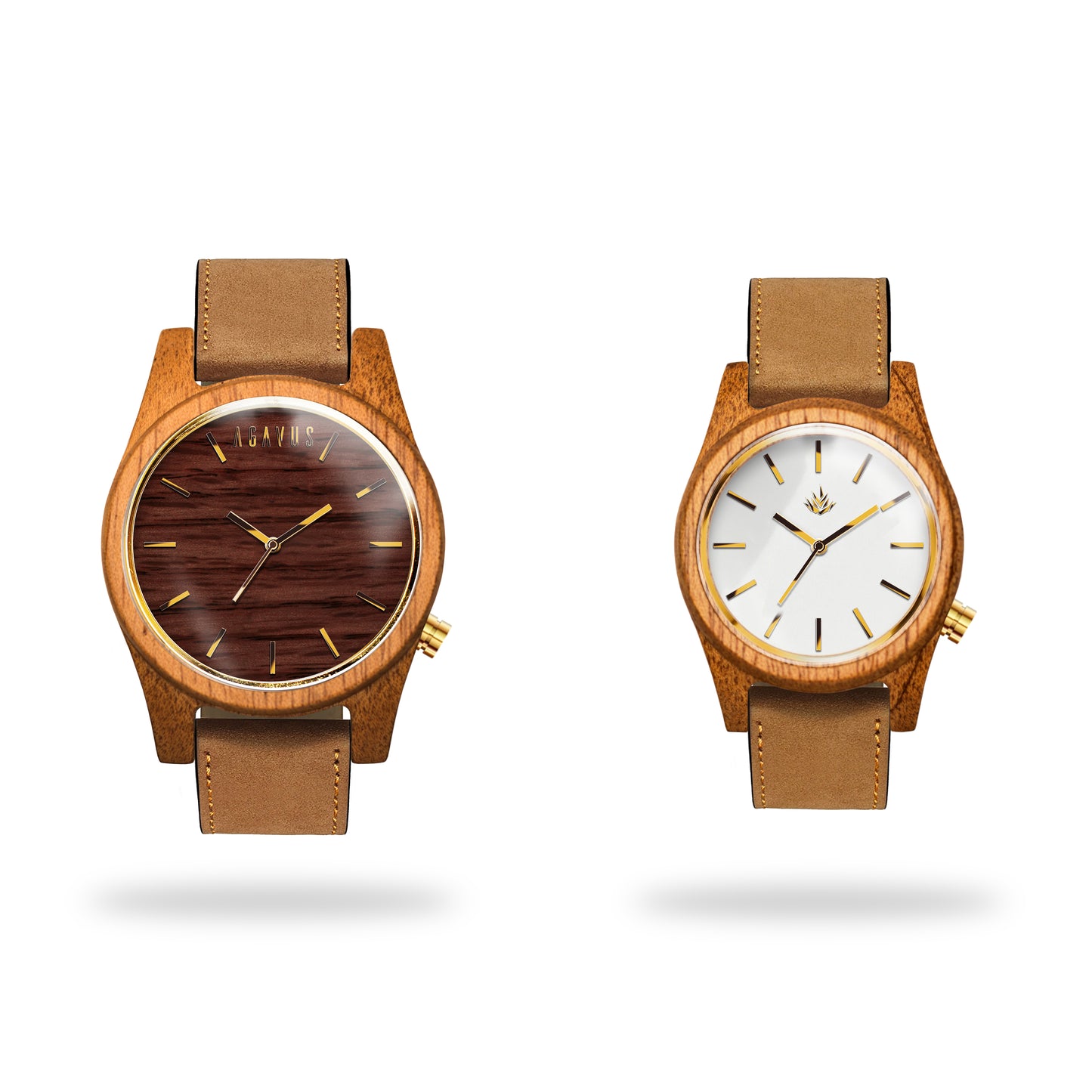 Pareja Línea Agavia 37mm y 44mm (Sapeli) - Caoba