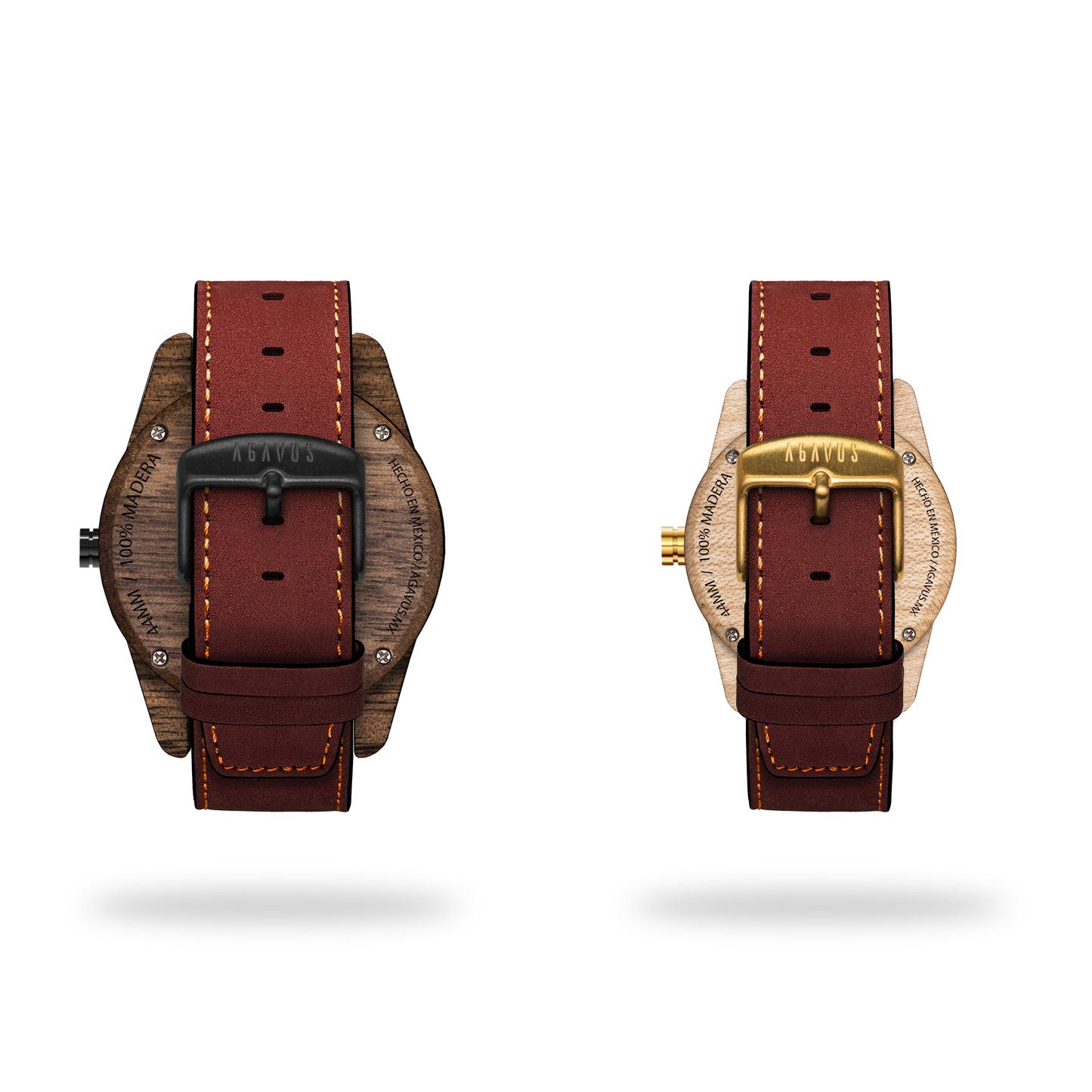 Pareja de Agavus Clásicos Nogal 44mm y Maple 35mm - Piel