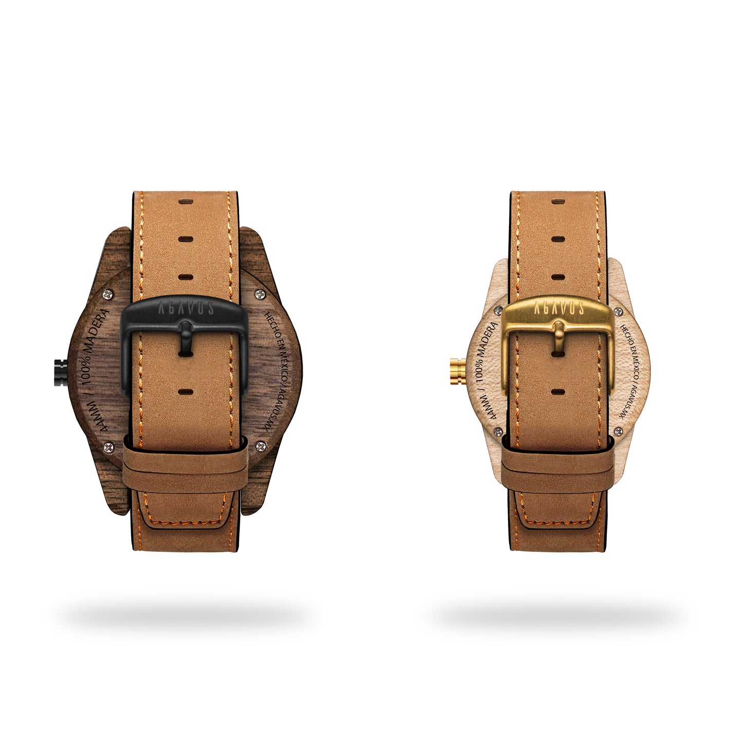 Pareja de Agavus Clásicos Nogal 44mm y Maple 35mm - Piel