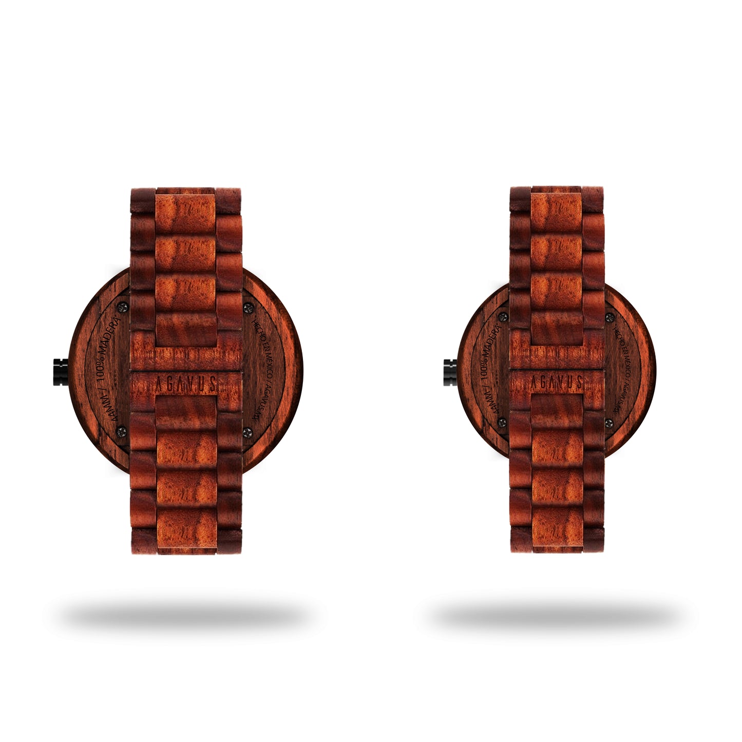 Pair of Agavus Special Edition 37mm and 44mm Red Sandalwood Rose Gold / Black