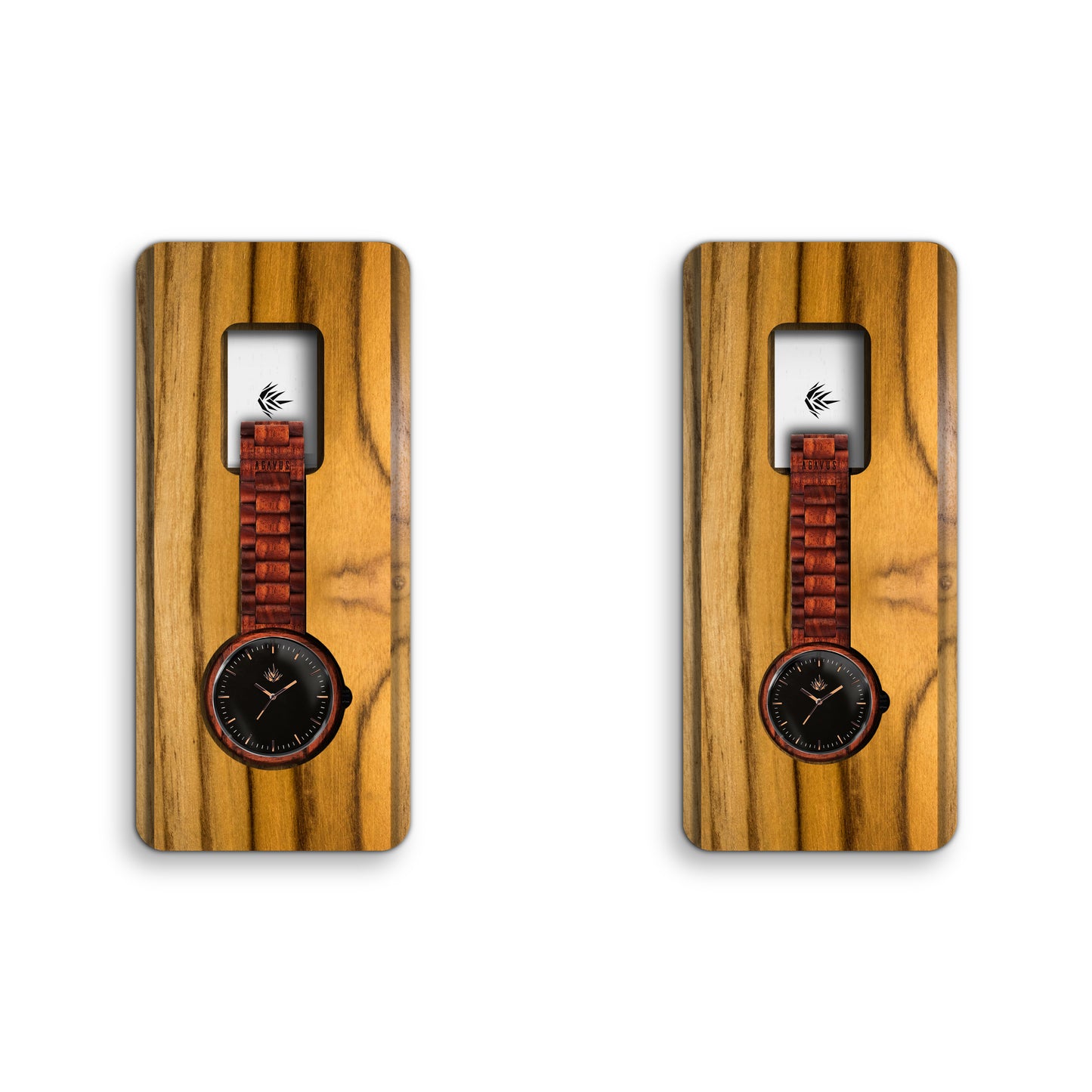 Pair of Agavus Special Edition 37mm and 44mm Red Sandalwood Rose Gold / Black
