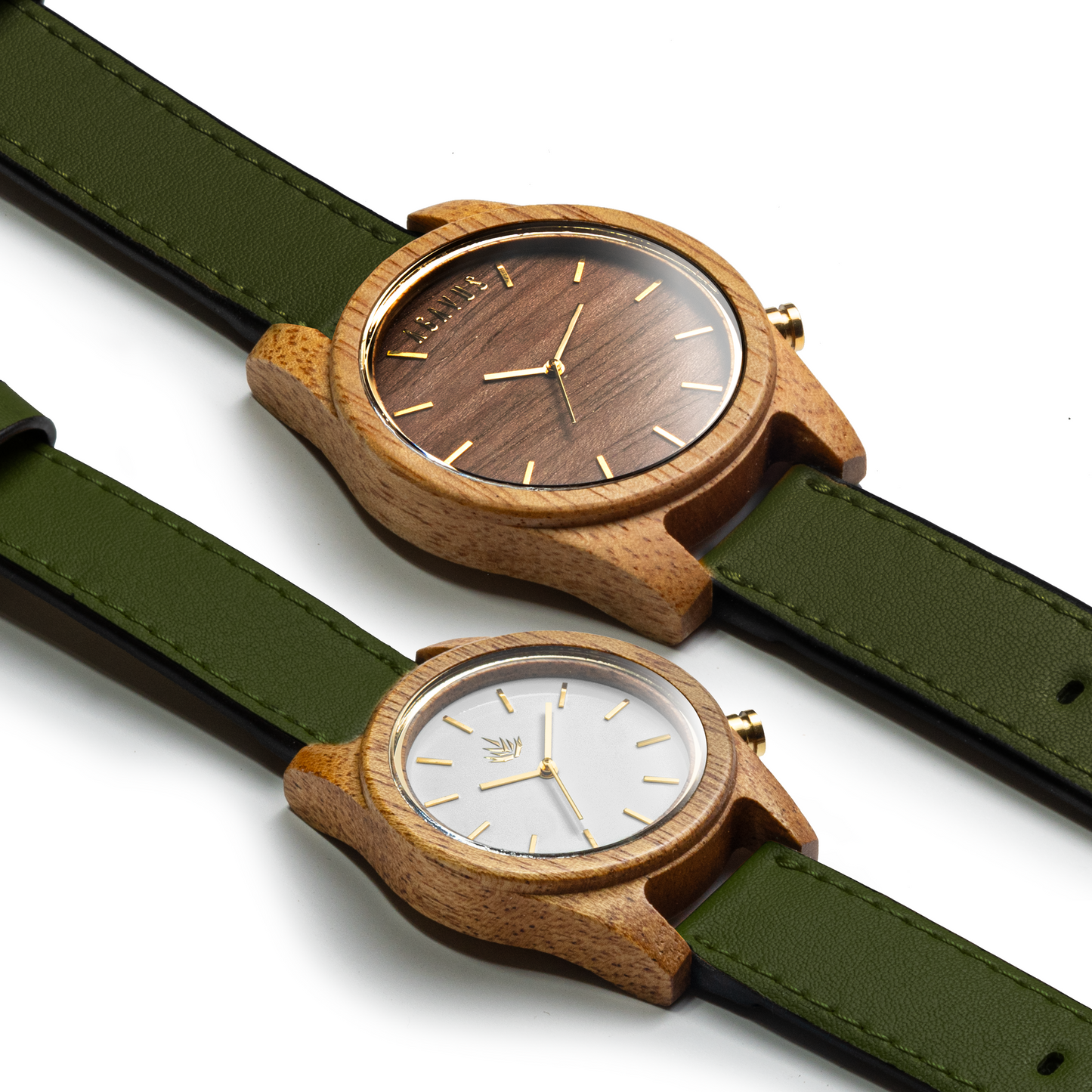 Pareja de Agavus | Línea Agavia | 37mm y 44mm | Caoba | Carátula Blanca y Sapelli