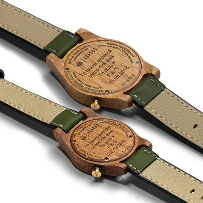 Pareja de Agavus | Línea Agavia | 37mm y 44mm | Caoba | Carátula Blanca y Sapelli