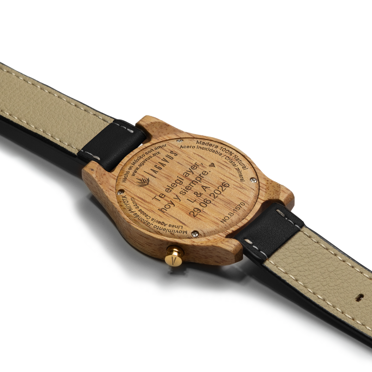 Línea Agavia | 44mm | Caoba | Carátula Ébano