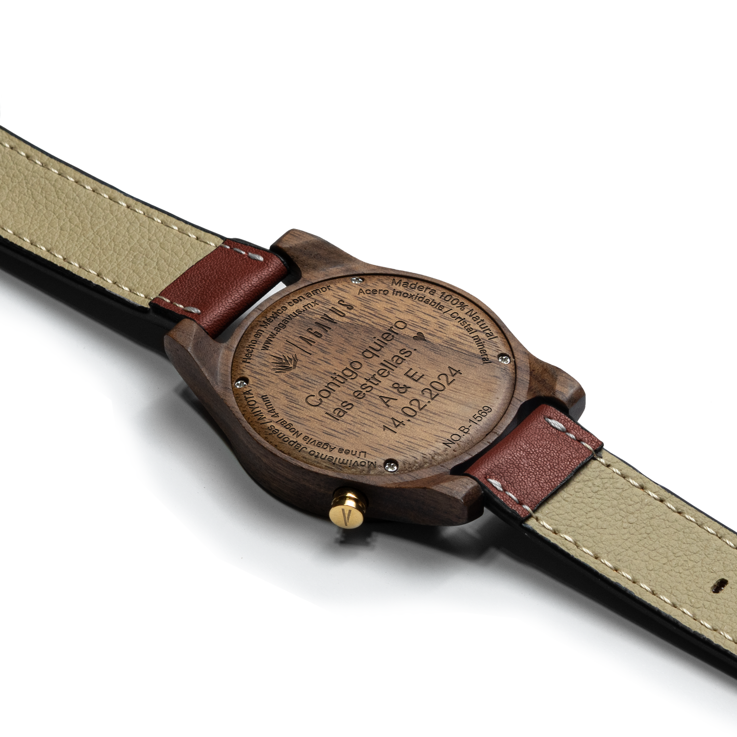 Línea Agavia | 44mm | Nogal | Carátula Negra