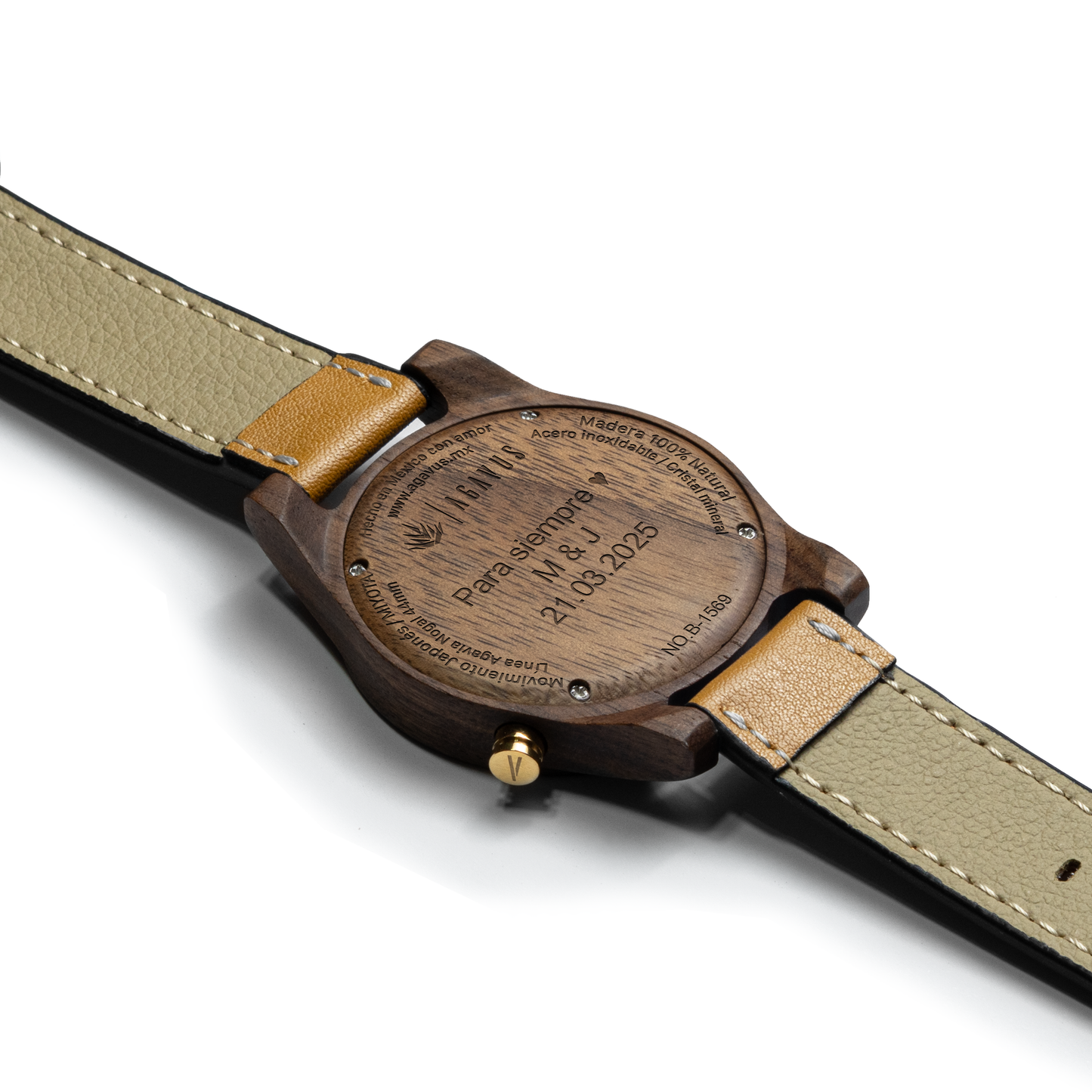 Agavia Line 44mm - Walnut / White