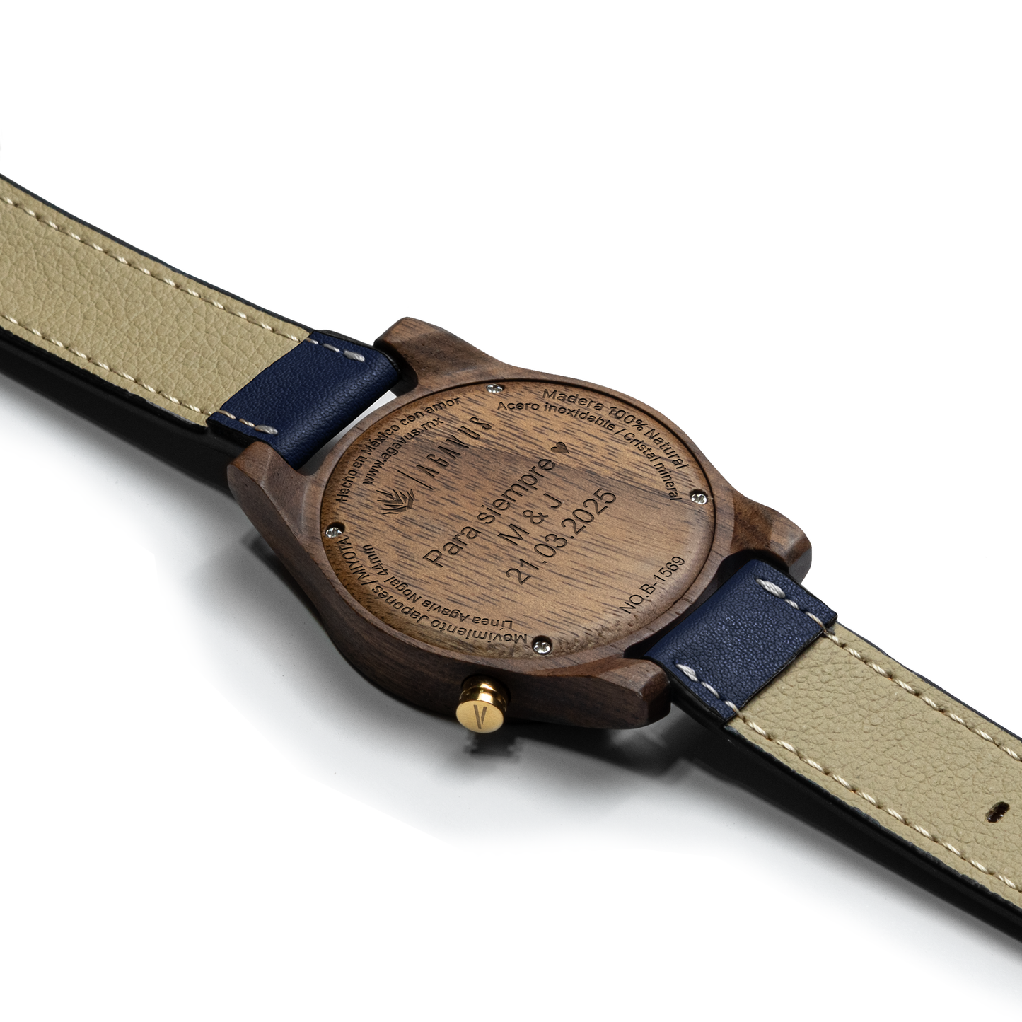 Línea Agavia | 44mm | Nogal | Carátula Negra