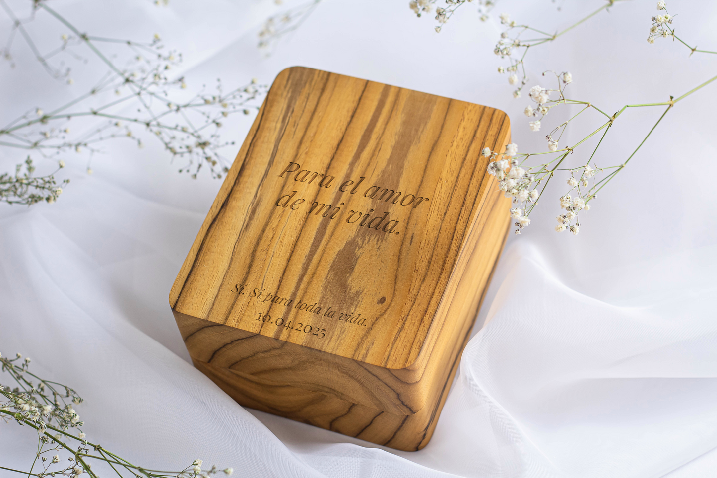 Caja para reloj de compromiso - Teca (No incluye reloj)