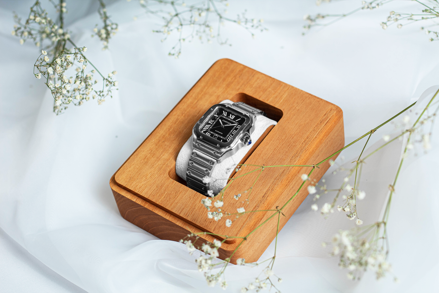 Caja para reloj de compromiso - Caoba (No incluye reloj)