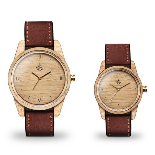 Pareja de Agavus | Línea Clásica | 35mm y 44mm | Maple | Piel
