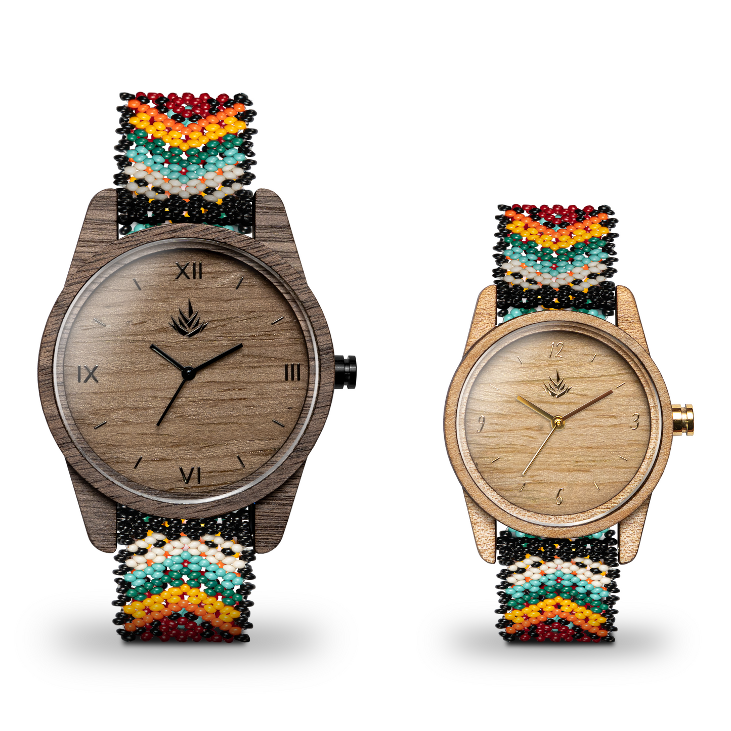 Pareja de Agavus | Línea Clásica | 35mm y 44mm | Maple y Nogal | Wixárika