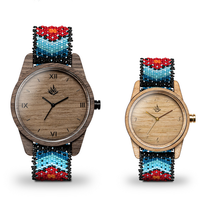 Pareja de Agavus | Línea Clásica | 35mm y 44mm | Maple y Nogal | Wixárika