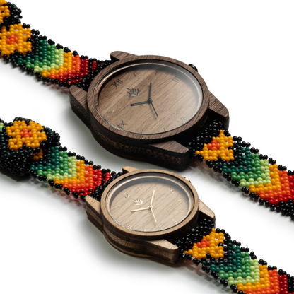 Pareja de Agavus | Línea Clásica | 35mm y 44mm | Maple y Nogal | Wixárika