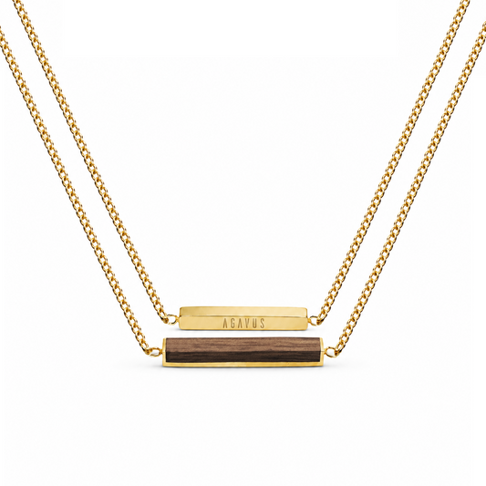 Rectangle necklace / Walnut