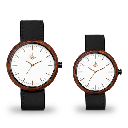 Pareja de Agavus | Edición Especial | 37mm y 44mm | Sándalo Rojo | Oro Rosa | Carátulas Blancas