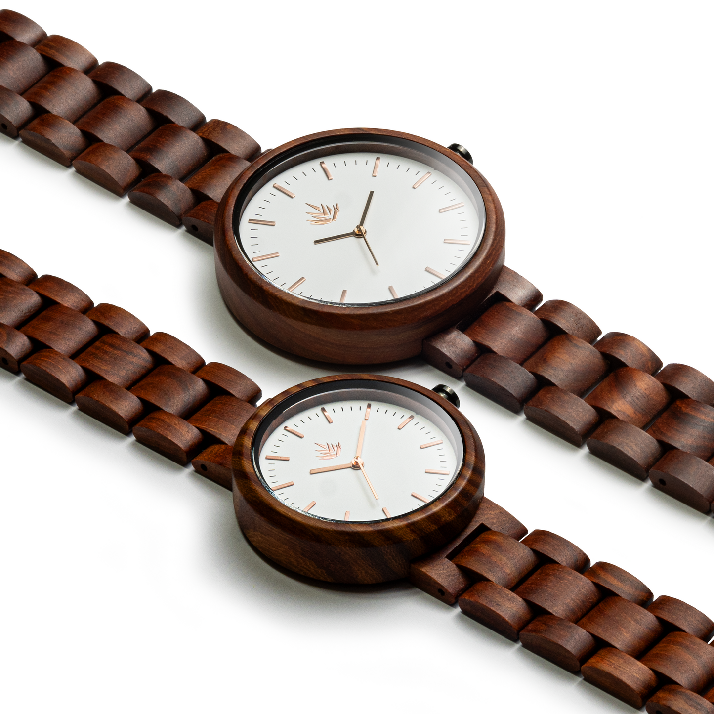 Pareja de Agavus | Edición Especial | 37mm y 44mm | Sándalo Rojo | Oro Rosa | Carátulas Blancas