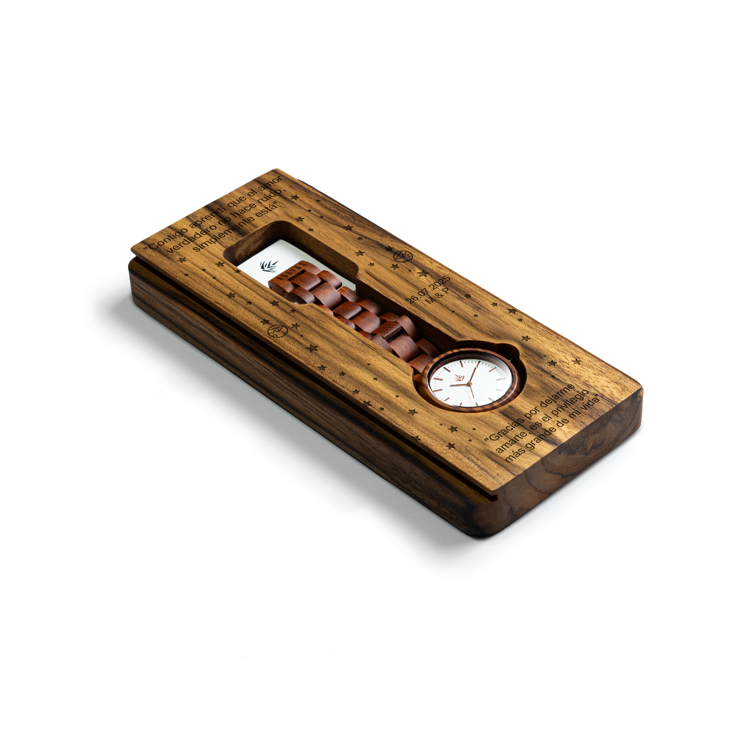 Pareja de Agavus | Edición Especial | 37mm y 44mm | Sándalo Rojo | Oro Rosa | Carátulas Blancas