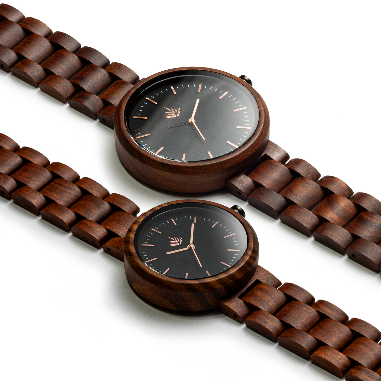 Pareja de Agavus | Edición Especial | 37mm y 44mm | Sándalo Rojo | Oro Rosa | Carátulas Negras