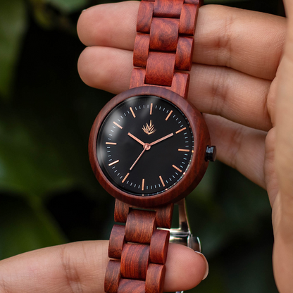 Pareja de Agavus | Edición Especial | 37mm y 44mm | Sándalo Rojo | Oro Rosa | Carátulas Negras