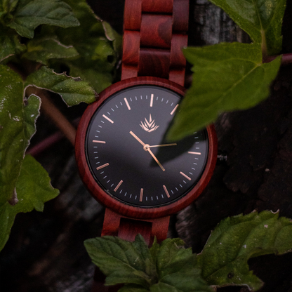 Pareja de Agavus | Edición Especial | 37mm y 44mm | Sándalo Rojo | Oro Rosa | Carátulas Negras