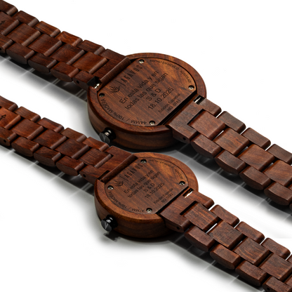 Pareja de Agavus | Edición Especial | 37mm y 44mm | Sándalo Rojo | Oro Rosa | Carátulas Negras