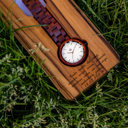 Pareja de Agavus | Edición Especial | 37mm y 44mm | Sándalo Rojo | Oro Rosa | Carátulas Blancas