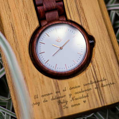 Pareja de Agavus | Edición Especial | 37mm y 44mm | Sándalo Rojo | Oro Rosa | Carátulas Blancas