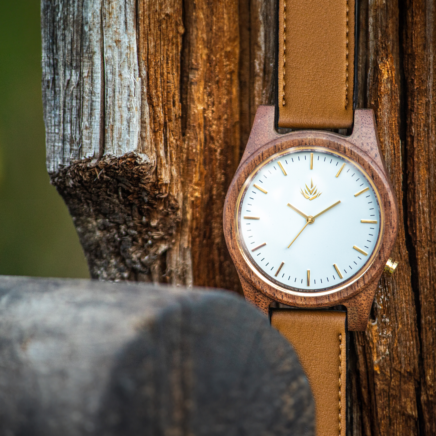Agavia Line 44mm - Walnut / White