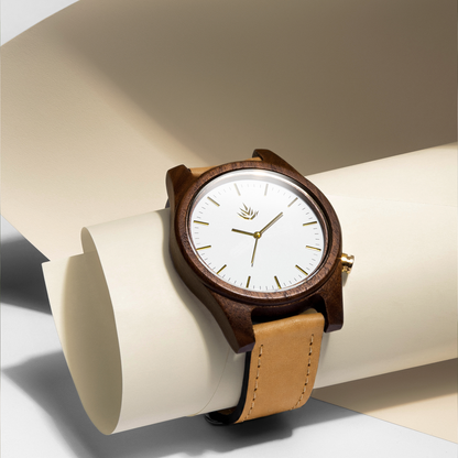 Agavia Line 44mm - Walnut / White