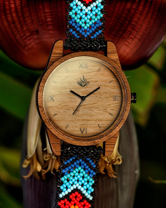 Línea Clásica 44mm Nogal - Arte Wixárika