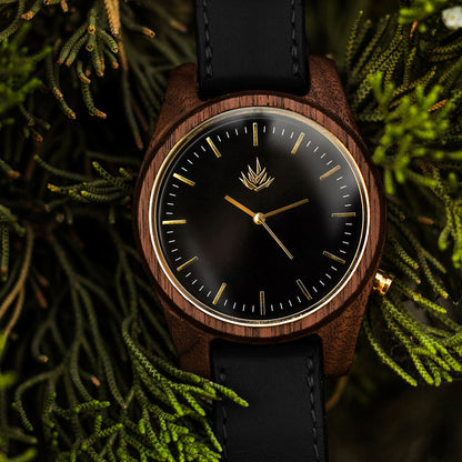 Agavia Line 44mm - Walnut / Black