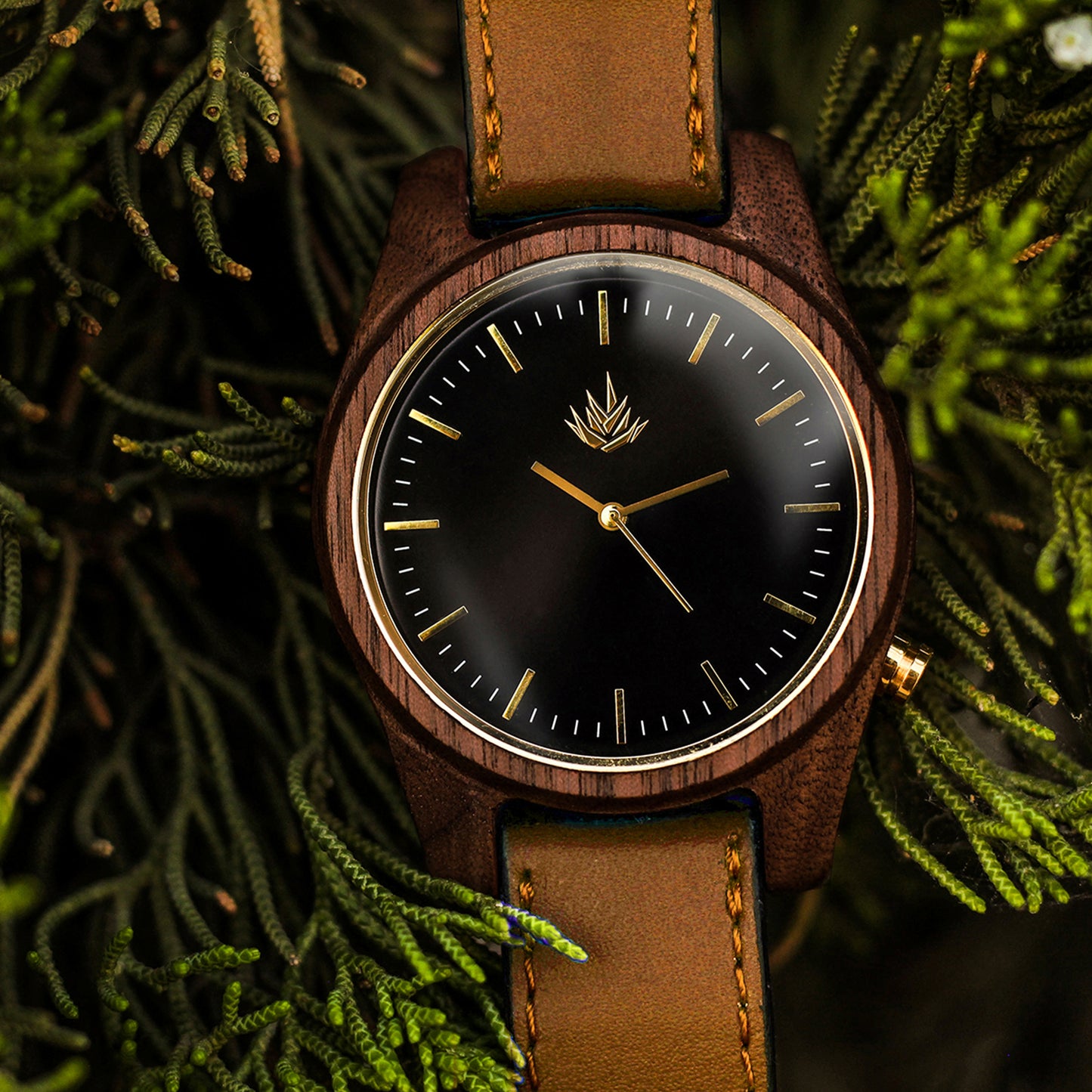 Agavia Line 44mm - Walnut / Black