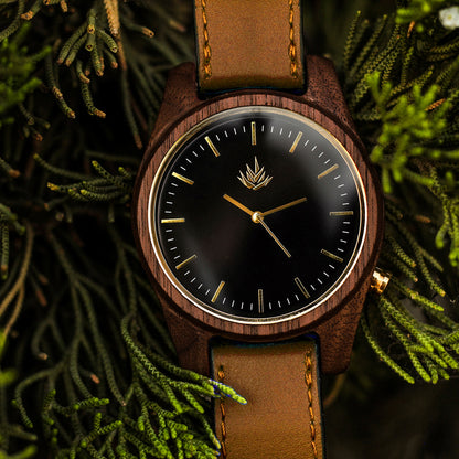 Agavia Line 44mm - Walnut / Black