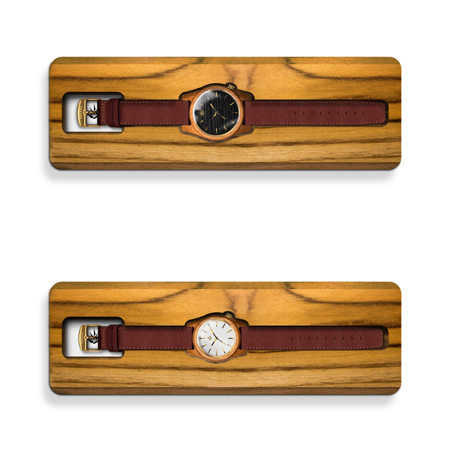 Pareja Línea Agavia 37mm y 44mm (Ébano) - Caoba