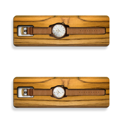 Pareja Línea Agavia 37mm y 44mm - Nogal / Blanco
