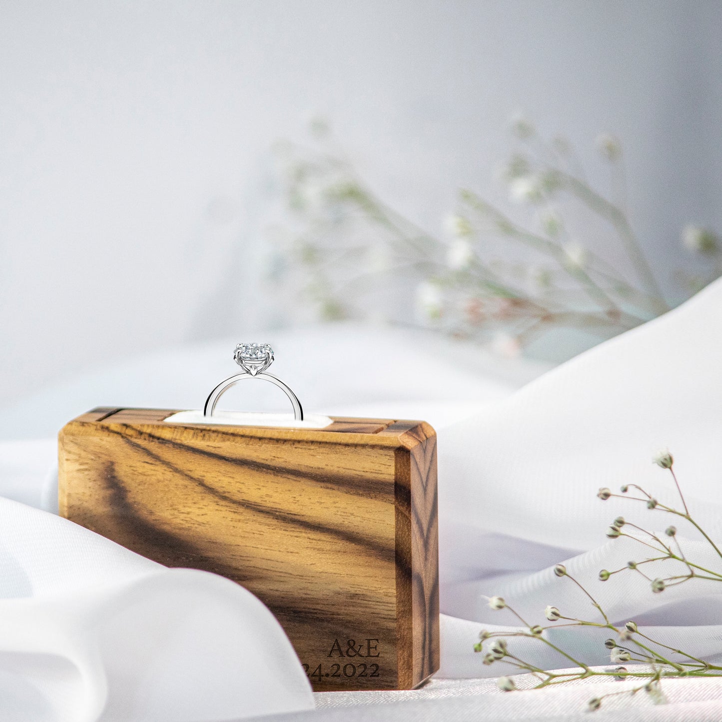 Engagement Ring Box - Teak