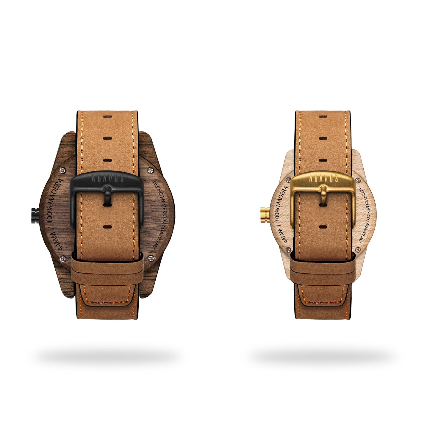 Pair of Classic Agavus Walnut 44mm and Maple 35mm - Leather