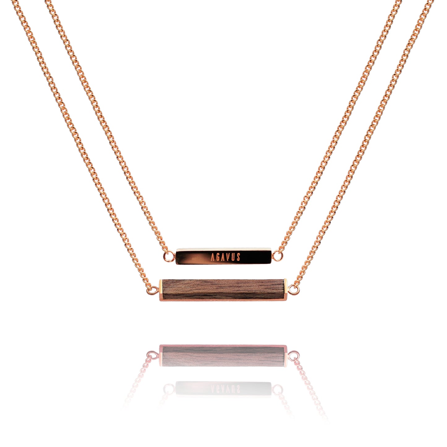 Rectangle necklace / Walnut