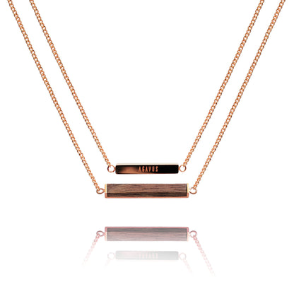 Rectangle necklace / Walnut