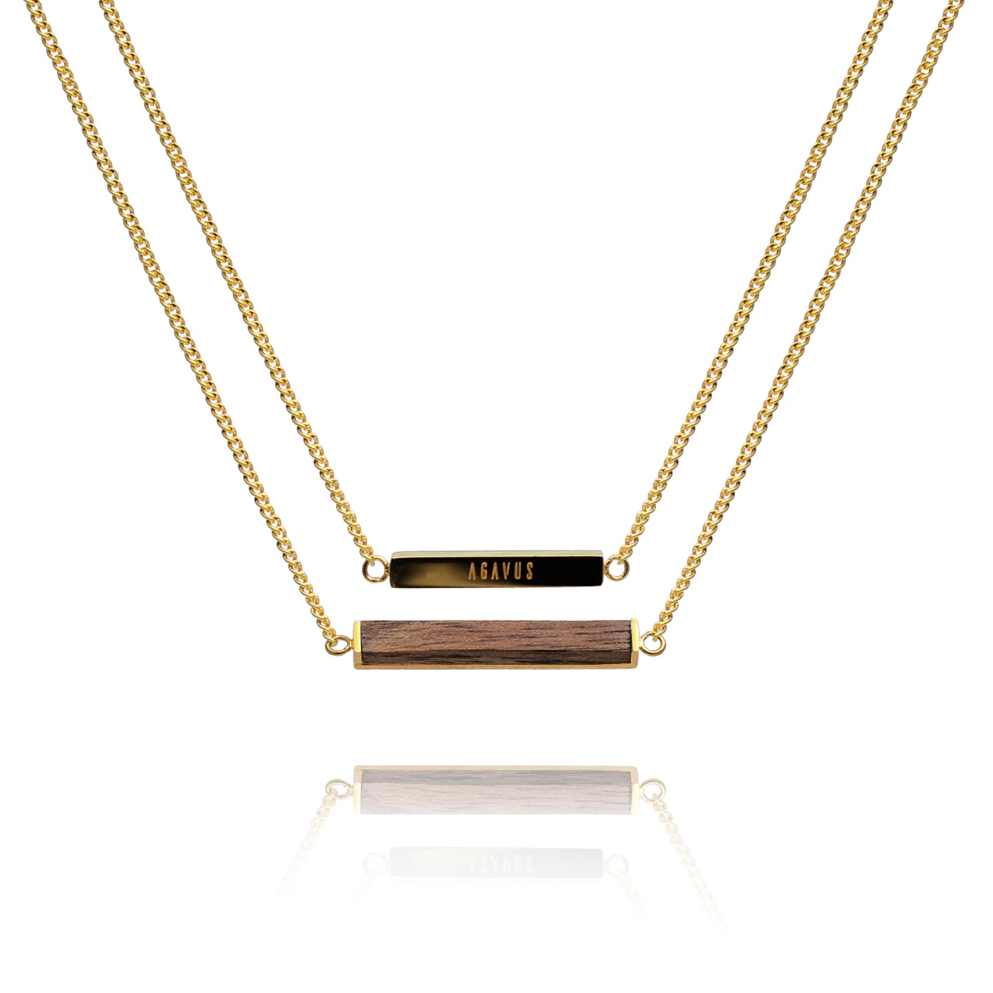 Rectangle necklace / Walnut