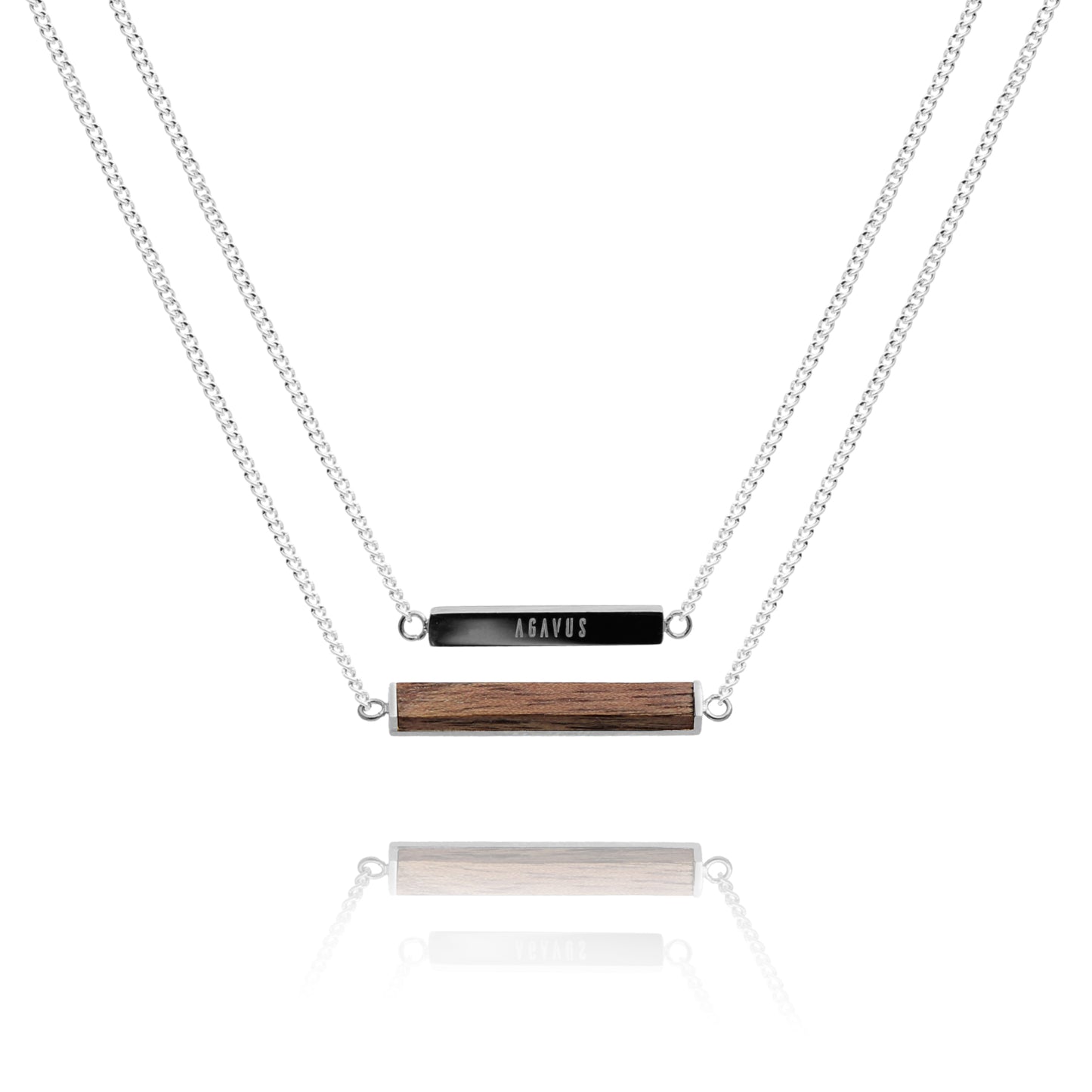 Rectangle necklace / Walnut