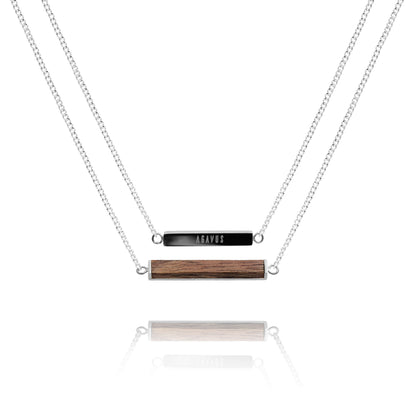 Rectangle necklace / Walnut